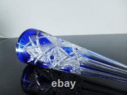 Art Déco Ancienne Carafe Cristal Double Taille Modelé Lagny Baccarat 1916