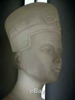 Art Déco Ancienne Grand XXL Bust En Pate De Verre Nefertiti 32cm Sabino Daum
