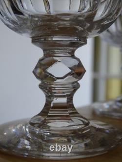 BACCARAT 19 EME CRISTAL TAILLER DIAMANT 4 ANCIENS VERRES A LIQUEUR ht 7,5 cm