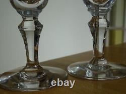 BACCARAT 2 ANCIENNES FLUTES A CHAMPAGNE CRISTAL MODELE PARME ht 17,3 cm
