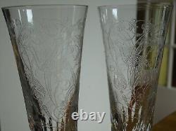 BACCARAT 2 ANCIENNES FLUTES A CHAMPAGNE CRISTAL MODELE PARME ht 17,3 cm