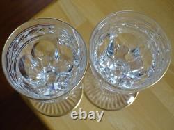 BACCARAT 2 ANCIENS VERRES A VIN BLANC CRISTAL MODELE JONZAC GOLD ht 12,8 cm