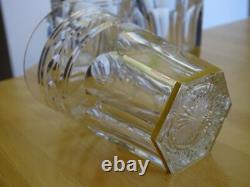 BACCARAT 2 ANCIENS VERRES GOBELET CRISTAL MODELE JONZAC GOLD ht 10,5 cm 18 cls