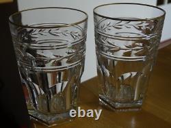 BACCARAT 2 ANCIENS VERRES GOBELET CRISTAL MODELE JONZAC GOLD ht 10,5 cm 18 cls