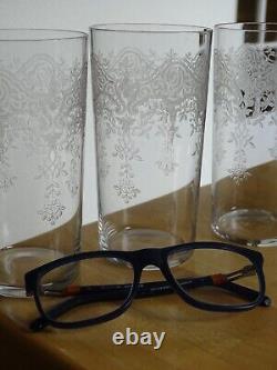 BACCARAT 3 ANCIENS GRANDS VERRES A JUS DE FRUIT CRISTAL MEDICIS GOBELET 14 cm