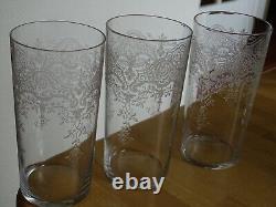 BACCARAT 3 ANCIENS GRANDS VERRES A JUS DE FRUIT CRISTAL MEDICIS GOBELET 14 cm