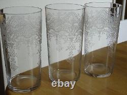 BACCARAT 3 ANCIENS GRANDS VERRES A JUS DE FRUIT CRISTAL MEDICIS GOBELET 14 cm