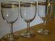BACCARAT 3 ANCIENS VERRES A VIN CRISTAL MODELE FANTAISIE GOLD OR ht 11,8 cm