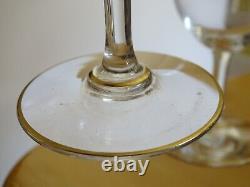 BACCARAT 3 ANCIENS VERRES A VIN CRISTAL MODELE FANTAISIE GOLD OR ht 11,8 cm