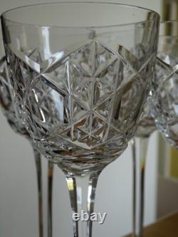 BACCARAT 4 ANCIENS GRANDS VERRES VIN DU RHIN CRISTAL MODELE JUIGNE S. 989 ht 19,7