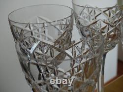 BACCARAT 4 ANCIENS GRANDS VERRES VIN DU RHIN CRISTAL MODELE JUIGNE S. 989 ht 19,7