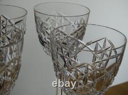 BACCARAT 4 ANCIENS GRANDS VERRES VIN DU RHIN CRISTAL MODELE JUIGNE S. 989 ht 19,7