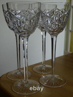 BACCARAT 4 ANCIENS GRANDS VERRES VIN DU RHIN CRISTAL MODELE JUIGNE S. 989 ht 19,7