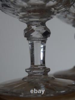 BACCARAT 4 ANCIENS VERRES A LIQUEUR EN CRISTAL TAILLER MODELE JUVISY ht 7,2 cm