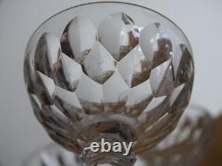 BACCARAT 4 ANCIENS VERRES A LIQUEUR EN CRISTAL TAILLER MODELE JUVISY ht 7,2 cm