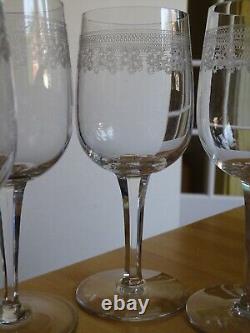BACCARAT 4 GRANDS ANCIENS VERRES A EAU EN CRISTAL MODELE POMPADOUR ht 17,5 cm