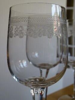BACCARAT 4 GRANDS ANCIENS VERRES A EAU EN CRISTAL MODELE POMPADOUR ht 17,5 cm