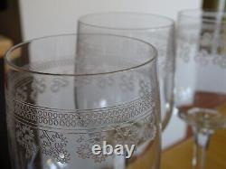 BACCARAT 4 GRANDS ANCIENS VERRES A EAU EN CRISTAL MODELE POMPADOUR ht 17,5 cm