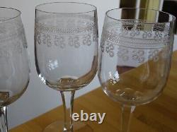 BACCARAT 4 GRANDS ANCIENS VERRES A EAU EN CRISTAL MODELE POMPADOUR ht 17,5 cm