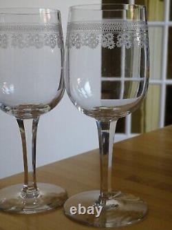 BACCARAT 4 GRANDS ANCIENS VERRES A EAU EN CRISTAL MODELE POMPADOUR ht 17,5 cm