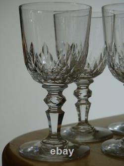 BACCARAT 5 ANCIENS VERRES A APERITIF CRISTAL JEUX D'ORGUES BISEAUX 10,5 cm 1920