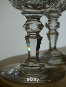 BACCARAT 5 ANCIENS VERRES A APERITIF CRISTAL JEUX D'ORGUES BISEAUX 10,5 cm 1920