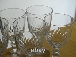 BACCARAT 5 ANCIENS VERRES A APERITIF CRISTAL JEUX D'ORGUES BISEAUX 10,5 cm 1920