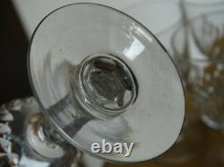 BACCARAT 5 ANCIENS VERRES A APERITIF CRISTAL JEUX D'ORGUES BISEAUX 10,5 cm 1920