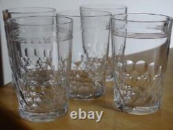 BACCARAT 5 ANCIENS VERRES A VIN BLANC OU ROUGE CRISTAL FORME GOBELET CHAUNY 8 cm
