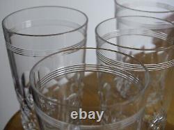BACCARAT 5 ANCIENS VERRES A VIN BLANC OU ROUGE CRISTAL FORME GOBELET CHAUNY 8 cm