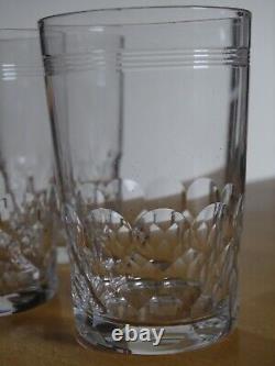 BACCARAT 5 ANCIENS VERRES A VIN BLANC OU ROUGE CRISTAL FORME GOBELET CHAUNY 8 cm