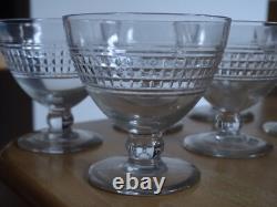 BACCARAT 6 ANCIENS VERRES APERITIF CRISTAL TAILLER EPOQUE 1930 hauteur 6,5 CM