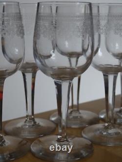BACCARAT 6 ANCIENS VERRES A APERITF CRISTAL MOD 8403 POMPADOUR 1920 ht 12 cm