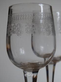 BACCARAT 6 ANCIENS VERRES A APERITF CRISTAL MOD 8403 POMPADOUR 1920 ht 12 cm