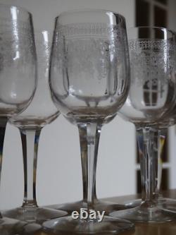BACCARAT 6 ANCIENS VERRES A APERITF CRISTAL MOD 8403 POMPADOUR 1920 ht 12 cm