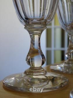 BACCARAT 6 ANCIENS VERRES A APERITIF CRISTAL GONDOLE COTES PLATES ht 11,5 cm
