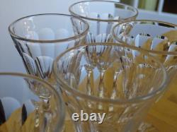 BACCARAT 6 ANCIENS VERRES A APERITIF CRISTAL GONDOLE COTES PLATES ht 11,5 cm