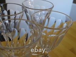BACCARAT 6 ANCIENS VERRES A APERITIF CRISTAL GONDOLE COTES PLATES ht 11,5 cm
