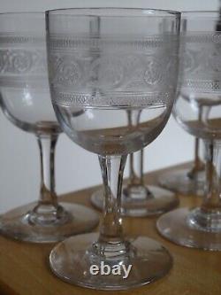 BACCARAT 6 ANCIENS VERRES A APERITIF CRISTAL MODELE ATHENIENNE ht 10,5 cm 1920