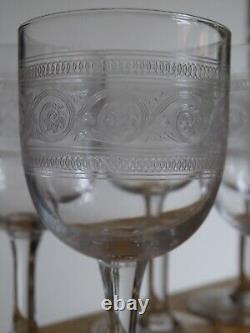 BACCARAT 6 ANCIENS VERRES A APERITIF CRISTAL MODELE ATHENIENNE ht 10,5 cm 1920