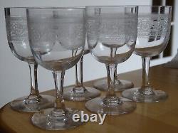 BACCARAT 6 ANCIENS VERRES A APERITIF CRISTAL MODELE ATHENIENNE ht 10,5 cm 1920