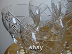 BACCARAT 6 ANCIENS VERRES A APERITIF EN CRISTAL ART DECO 8,2 cm MODELE TIMGAD