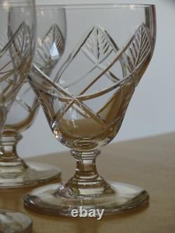 BACCARAT 6 ANCIENS VERRES A APERITIF EN CRISTAL ART DECO 8,2 cm MODELE TIMGAD