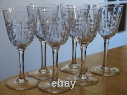 BACCARAT 6 ANCIENS VERRES A APERITIF EN CRISTAL TAILLER MODELE CAVOUR ht 12 cm