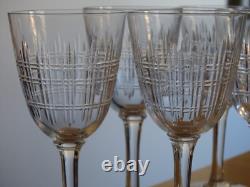 BACCARAT 6 ANCIENS VERRES A APERITIF EN CRISTAL TAILLER MODELE CAVOUR ht 12 cm