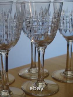 BACCARAT 6 ANCIENS VERRES A APERITIF EN CRISTAL TAILLER MODELE CAVOUR ht 12 cm