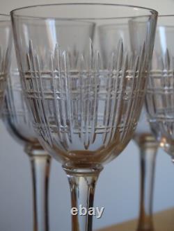 BACCARAT 6 ANCIENS VERRES A APERITIF EN CRISTAL TAILLER MODELE CAVOUR ht 12 cm