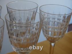 BACCARAT 6 ANCIENS VERRES A APERITIF EN CRISTAL TAILLER MODELE CAVOUR ht 12 cm