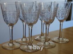 BACCARAT 6 ANCIENS VERRES A APERITIF EN CRISTAL TAILLER MODELE CAVOUR ht 12 cm