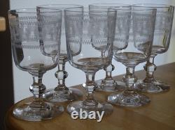 BACCARAT 6 ANCIENS VERRES A APERITIF PORTO CRISTAL MODELE CHANEL 3458 ht 9 cm